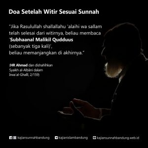 doa setelah witir sesuai sunnah
